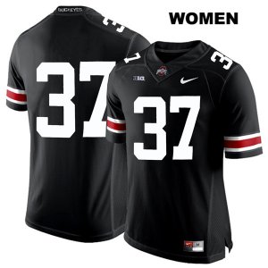 Women's NCAA Ohio State Buckeyes Trayvon Wilburn #37 College Stitched No Name Authentic Nike White Number Black Football Jersey ZC20F61KG